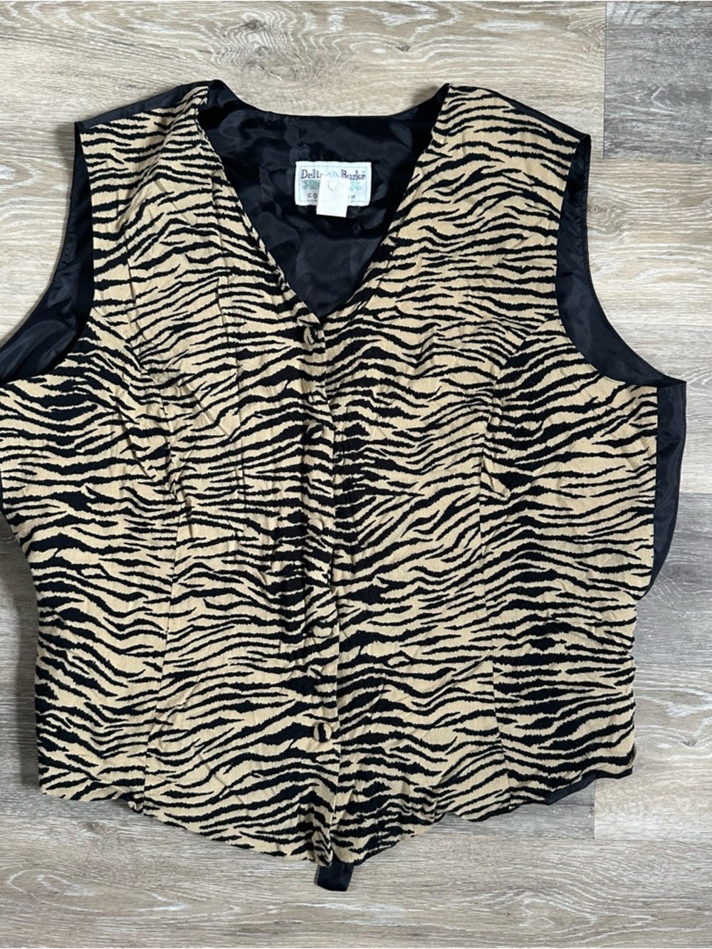 Vintage delta Burke tiger print plus size vest Sz 22 W